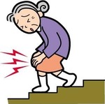 ひざの痛いおばあちゃん　Grandma who is painful in knee